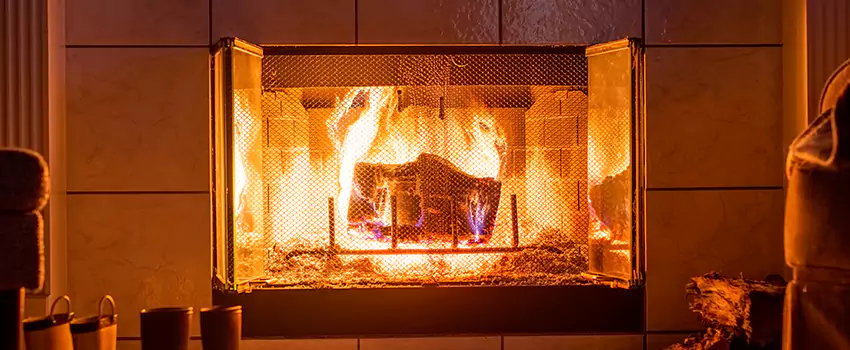 Mendota Hearth Landscape Fireplace Installation in Allen Park, Michigan